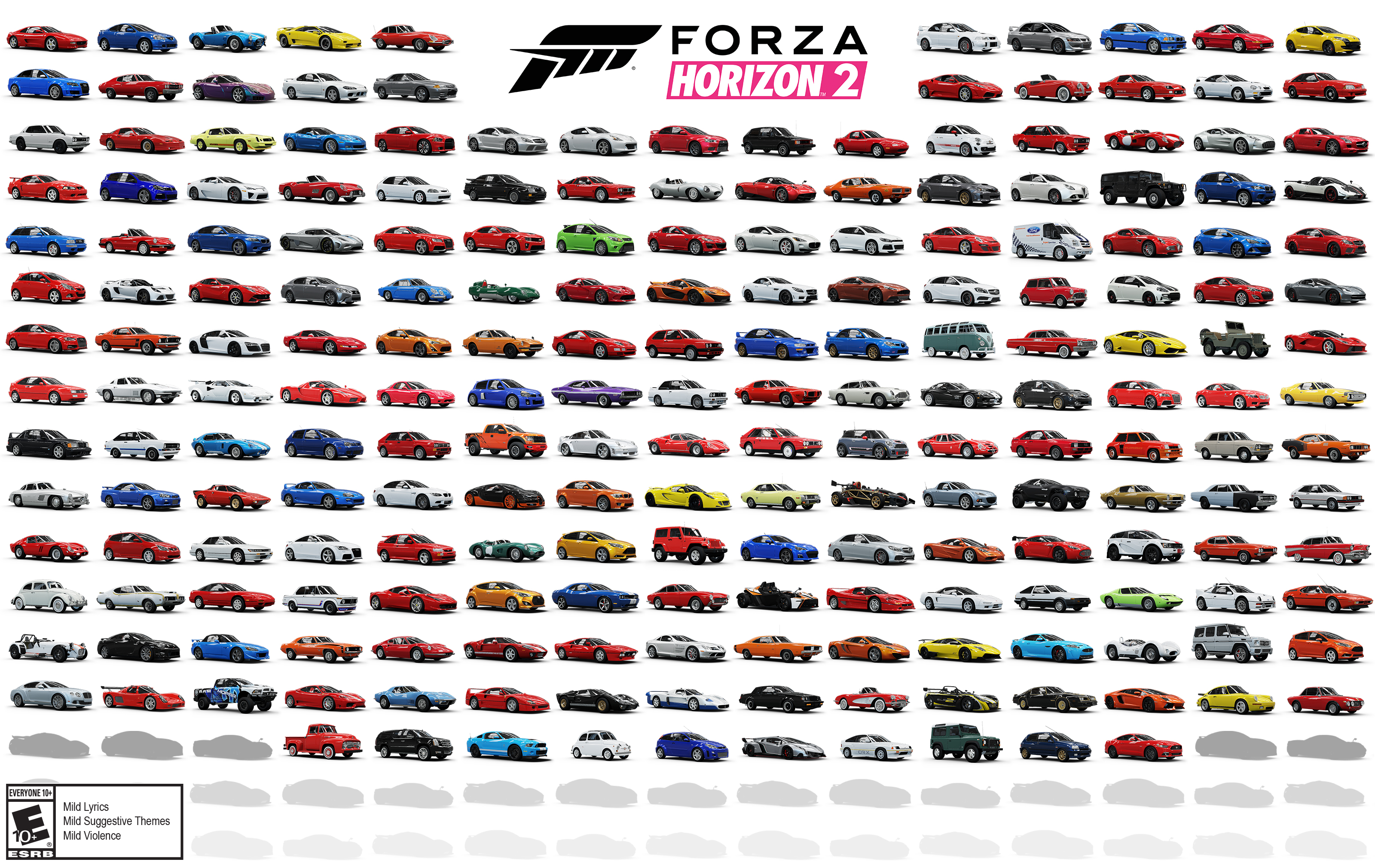 Forza Horizon 2 : les 210 voitures en une seule image