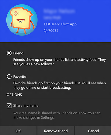 i cannot add someone to my xbox friends list