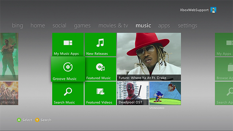 how to use media player to stream music xbox one