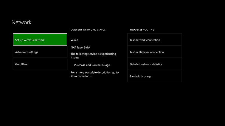 Xbox One Settings NAT