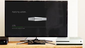 Una televisión muestra Xbox One durante la fase de configuración digital. 